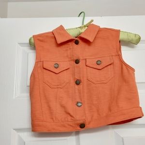 Orange denim vest